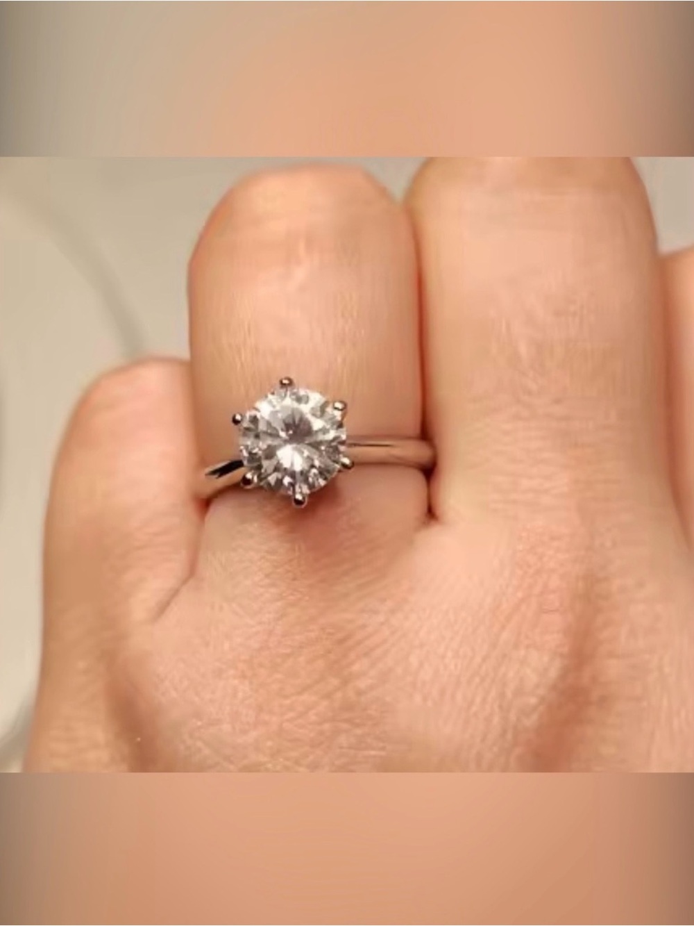 Classic Silver Solitaire Engagement Ring - Silver - Picture 4 of 6